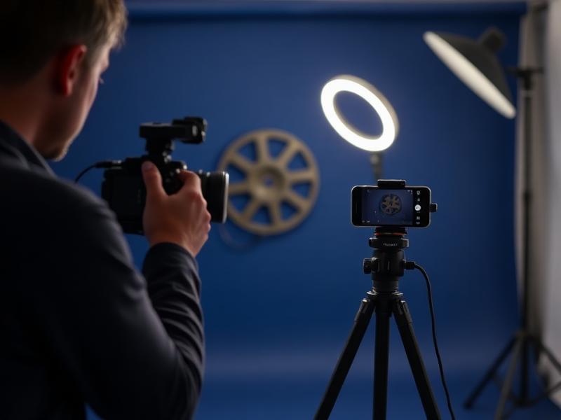 Studio setup filming a reel